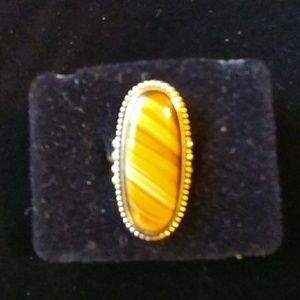Tigers Eye adjustable vintage ring